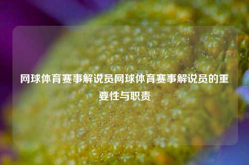 网球体育赛事解说员网球体育赛事解说员的重要性与职责