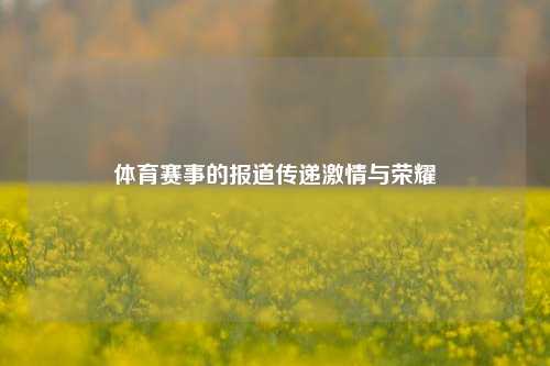 体育赛事的报道传递激情与荣耀