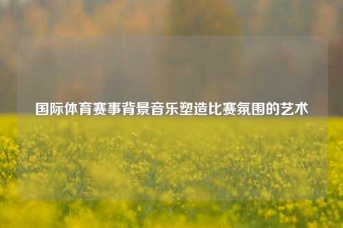 国际体育赛事背景音乐塑造比赛氛围的艺术