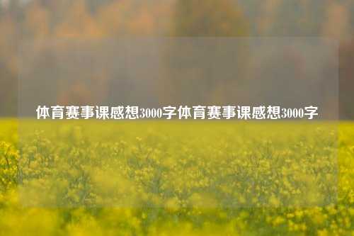 体育赛事课感想3000字体育赛事课感想3000字