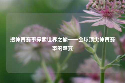 搜体育赛事探索世界之巅——全球顶尖体育赛事的盛宴