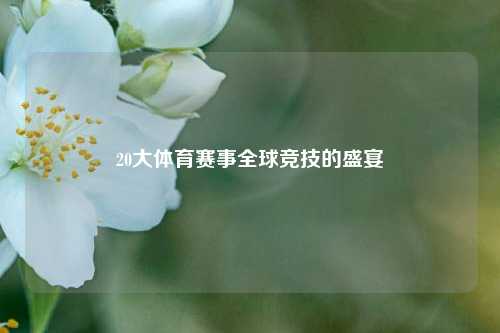 20大体育赛事全球竞技的盛宴