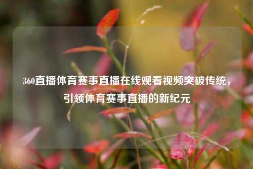360直播体育赛事直播在线观看视频突破传统，引领体育赛事直播的新纪元