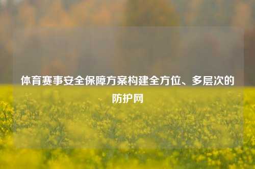 体育赛事安全保障方案构建全方位、多层次的防护网