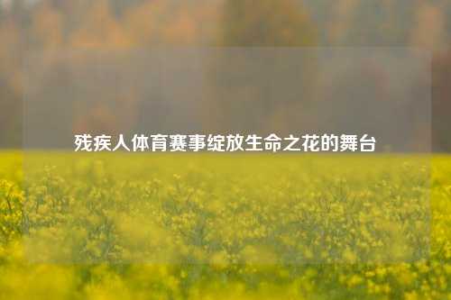 残疾人体育赛事绽放生命之花的舞台
