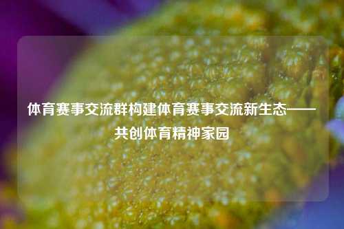 体育赛事交流群构建体育赛事交流新生态——共创体育精神家园