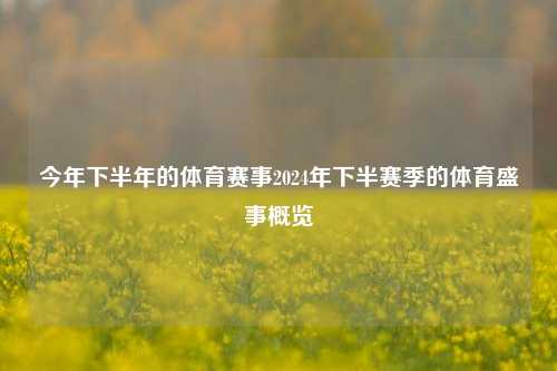 今年下半年的体育赛事2024年下半赛季的体育盛事概览