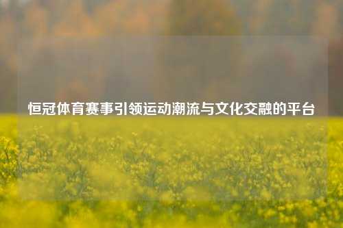 恒冠体育赛事引领运动潮流与文化交融的平台