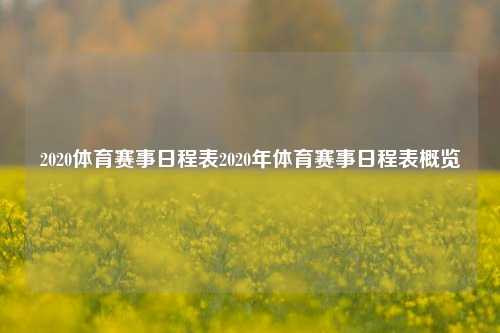 2020体育赛事日程表2020年体育赛事日程表概览