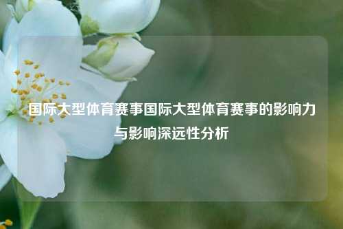 国际大型体育赛事国际大型体育赛事的影响力与影响深远性分析