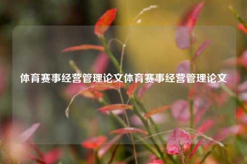 体育赛事经营管理论文体育赛事经营管理论文