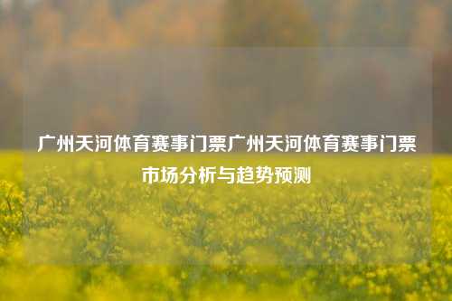 广州天河体育赛事门票广州天河体育赛事门票市场分析与趋势预测
