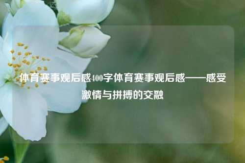体育赛事观后感400字体育赛事观后感——感受激情与拼搏的交融