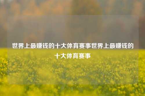 世界上最赚钱的十大体育赛事世界上最赚钱的十大体育赛事